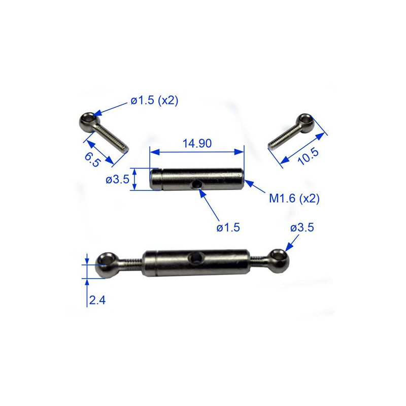 Eingebetteter Zubehörspanner M1.6 x 15 mm (2 Stcs) | Scientific-MHD