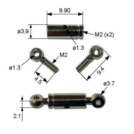 Eingebettetes Zubehör M2 x 10 mm Spanner (2 PCs) | Scientific-MHD