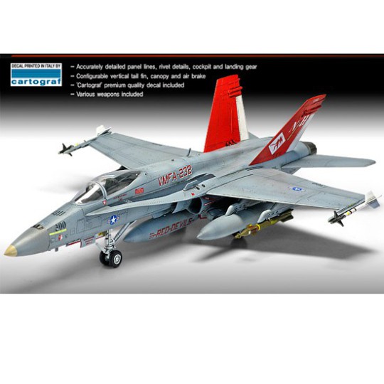 USMC F/A 18A Kunststoffebene Modell+ VMFA-232 Red Devils 1/72 USMC F/A 18A Kunststoffebene Modell+ VMFA-232 Red Devils 1/72 | Scientific-MHD