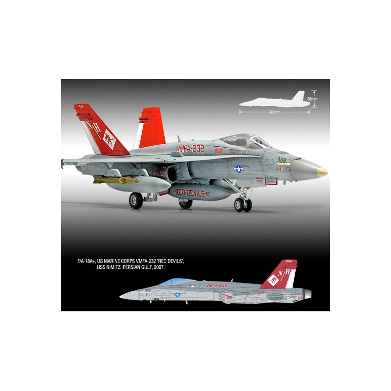 USMC F/A 18A Kunststoffebene Modell+ VMFA-232 Red Devils 1/72 | Scientific-MHD