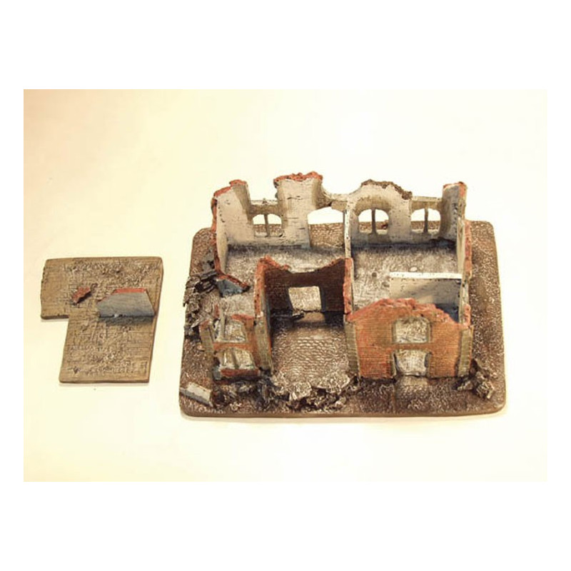 Diorama -Modell montiert und bemalt Villa in Ttamov -Ruinen 25/28mm | Scientific-MHD