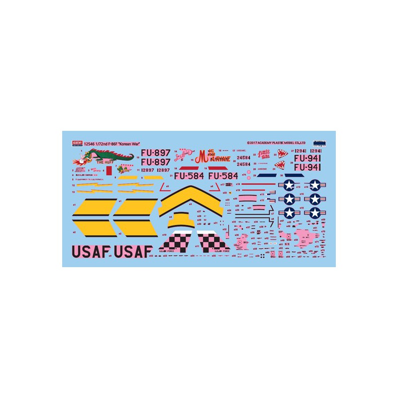 Kunststoffflugzeugmodell F-86f Säbel Koreakriechwarn 1/72 | Scientific-MHD