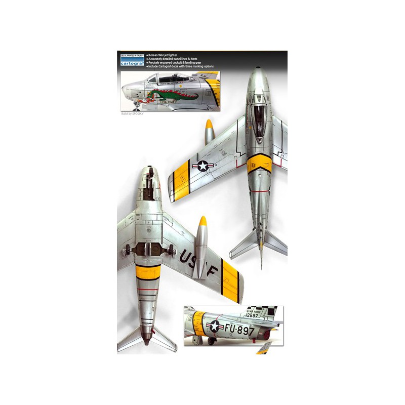 Kunststoffflugzeugmodell F-86f Säbel Koreakriechwarn 1/72 | Scientific-MHD