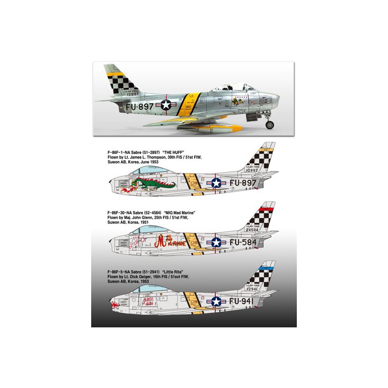 Kunststoffflugzeugmodell F-86f Säbel Koreakriechwarn 1/72 | Scientific-MHD