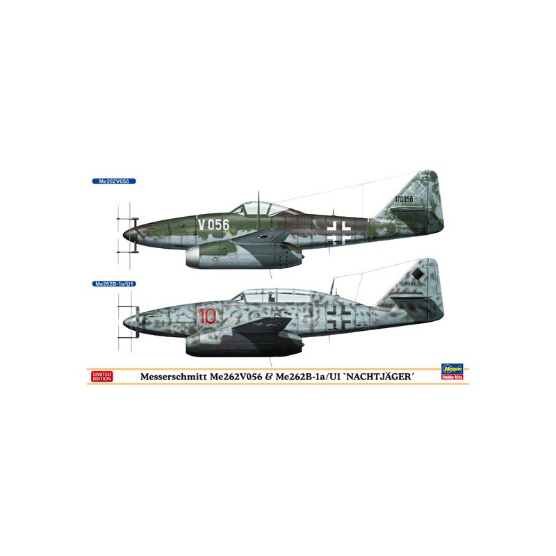Kunststoffflugzeugmodell ME 262v056 & Me 262b 1/72 | Scientific-MHD