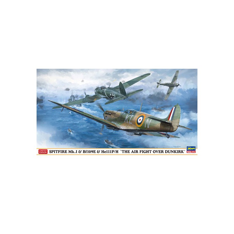 Spitfire MKI + BF109E Kunststoffebene Modell + HE111P/H Dunkirk | Scientific-MHD