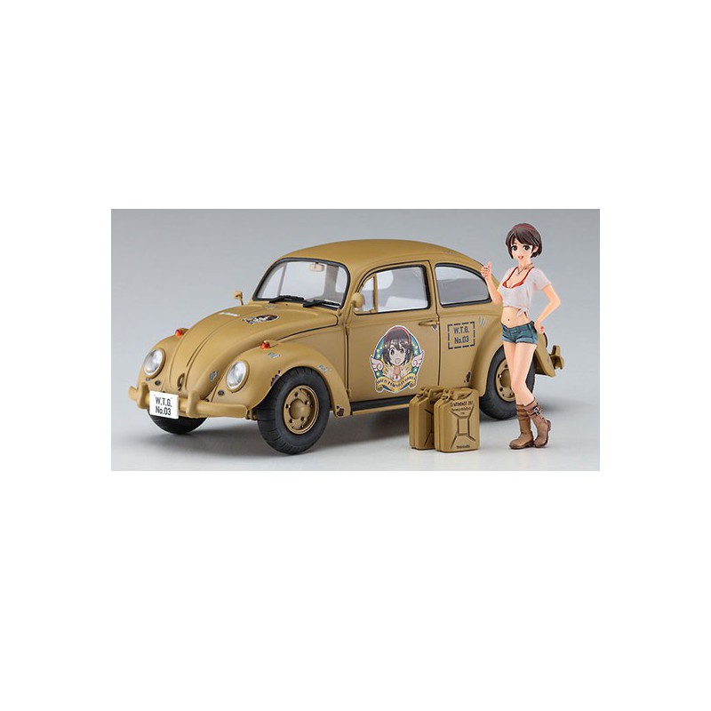 VW Käfer Plastikautoabdeckung + Eiermädchen 1/24 | Scientific-MHD