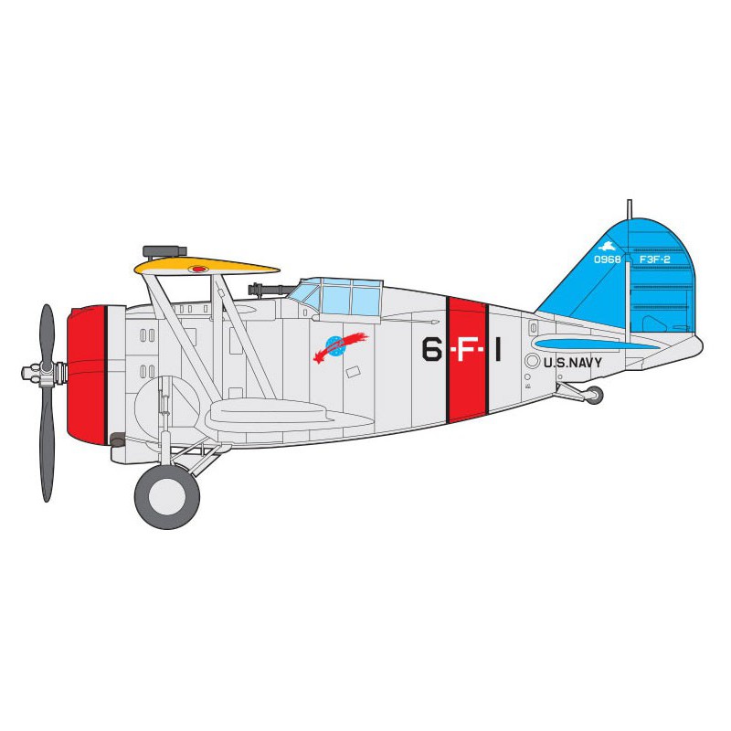 USN F3F-2 Plastikflugzeugmodell VF-6 Kämpfe sechs 1/48 | Scientific-MHD