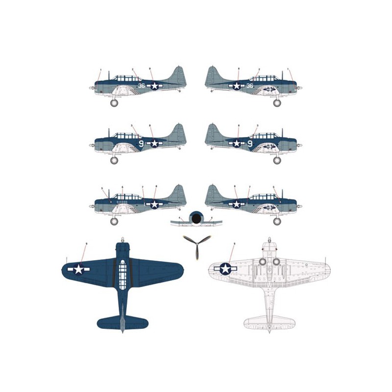 USN SBD-5 Plastikflugzeug Model "Schlacht am philippinischen Meer | Scientific-MHD