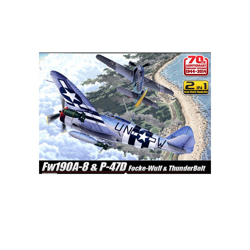 D-Day Plastic Flugzeugmodell P-47 & FW190A-8 Combo 1/72 | Scientific-MHD