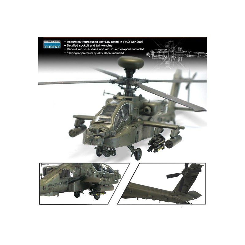 Kunststoffhubschraubermodell AH-64D Block II Apache 1/72 | Scientific-MHD