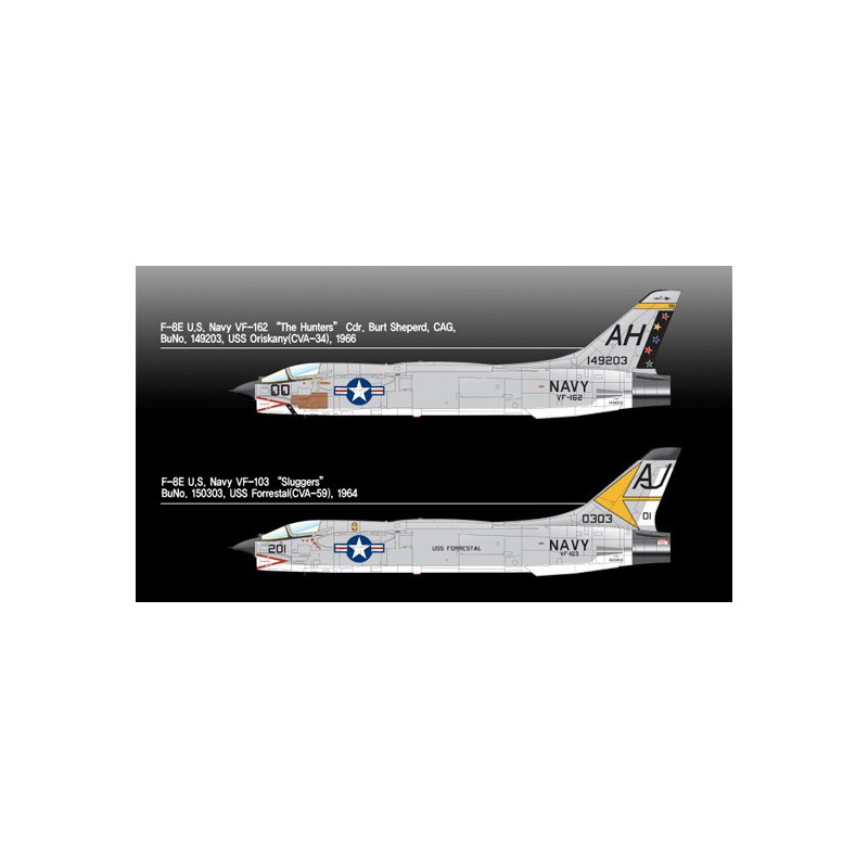 USN F-8E Plastikflugzeug Modell VF-162 Die Jäger 1/72 | Scientific-MHD