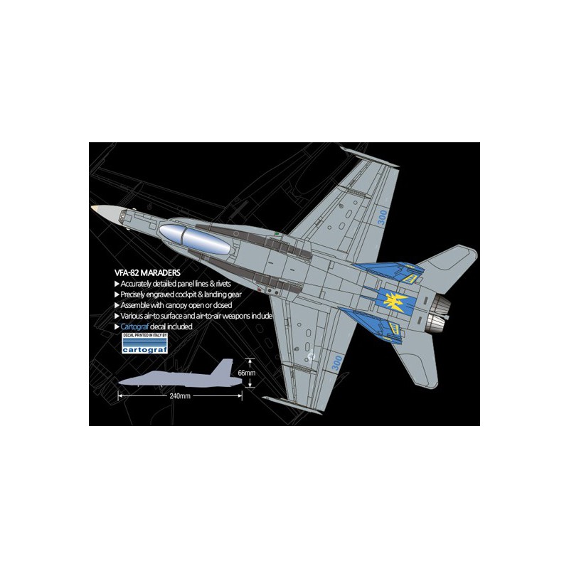 Kunststoffebene Modell F/A-18C VFA-82 Marauders 1/72 | Scientific-MHD