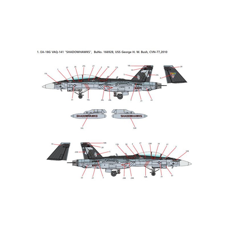 EA-18G Kunststoffebene Modell VAQ-1811/72 | Scientific-MHD