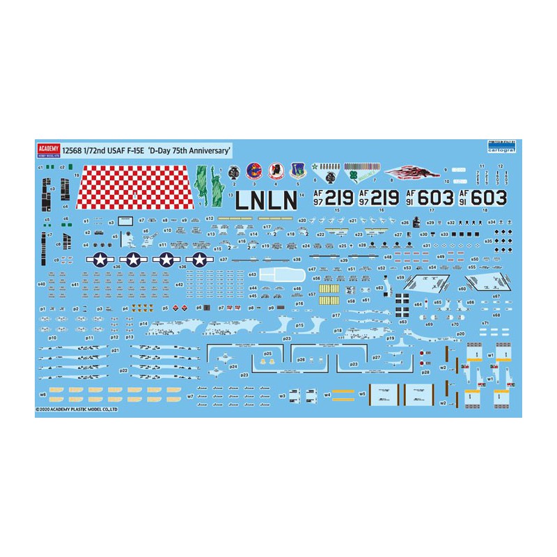 F-15E Kunststoffebene Modell D-Day 75. 1/72 | Scientific-MHD