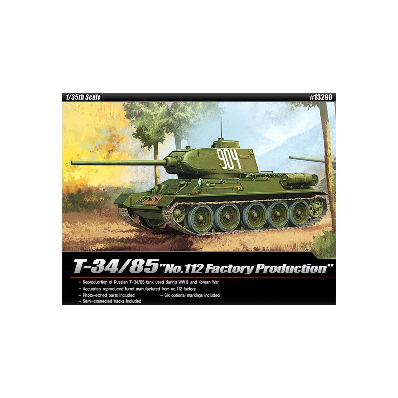 T34/85 Kunststofftankmodell N ° 112 FACTORY PROD. 1/35 | Scientific-MHD