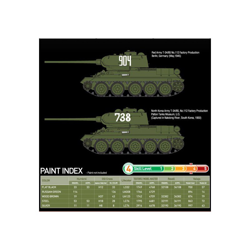 T34/85 Kunststofftankmodell N ° 112 FACTORY PROD. 1/35 | Scientific-MHD