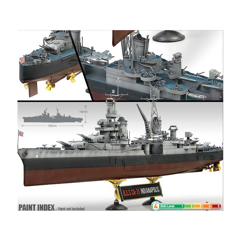 Plastikbootmodell USS CA-35 Indianapolis 1/350 | Scientific-MHD
