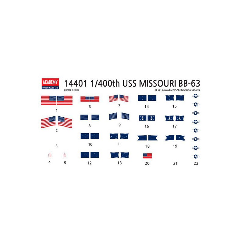 USS Missouri BB-63 1/400 Plastikbootmodell | Scientific-MHD