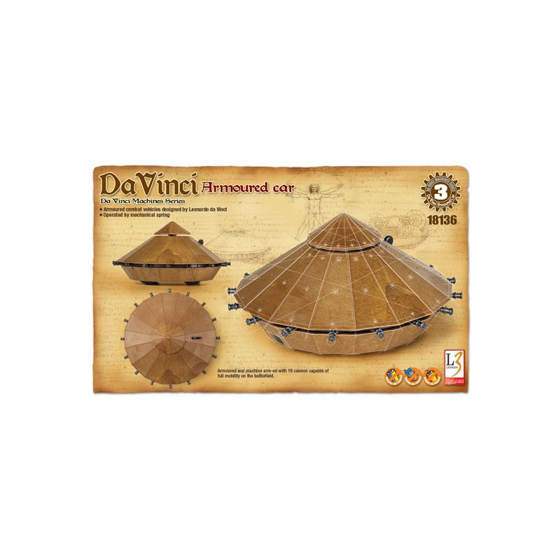 Leonard de Vinci gepanzertes Auto Bildungsplastikmodell | Scientific-MHD