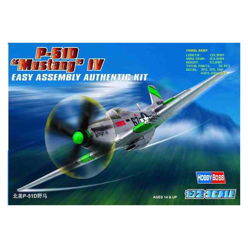 P-51 D Mustang IV 1/72 Kunststoffebene Modell | Scientific-MHD