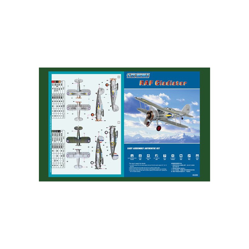 RAF Gladiator 1/72 Kunststoffebene Modell | Scientific-MHD