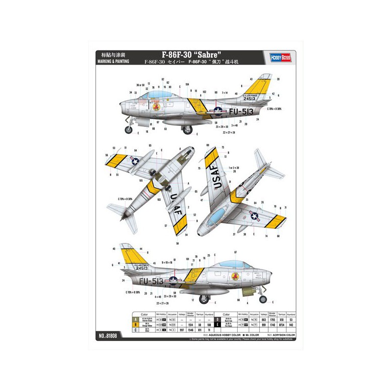 F-86 Kunststoffebene Modell 1/18 | Scientific-MHD