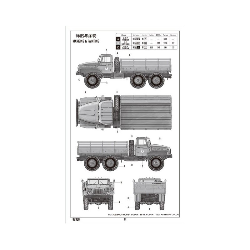 Russischer Ural-4320 LKW 1/72 Plastik-LKW-Modell | Scientific-MHD