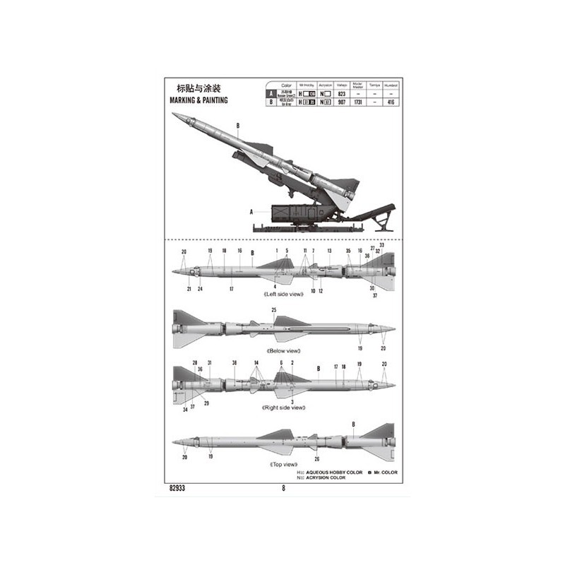 SAM-2-Kunststoff-Tankmodellwerfer Kabine 1/72 Rakete | Scientific-MHD