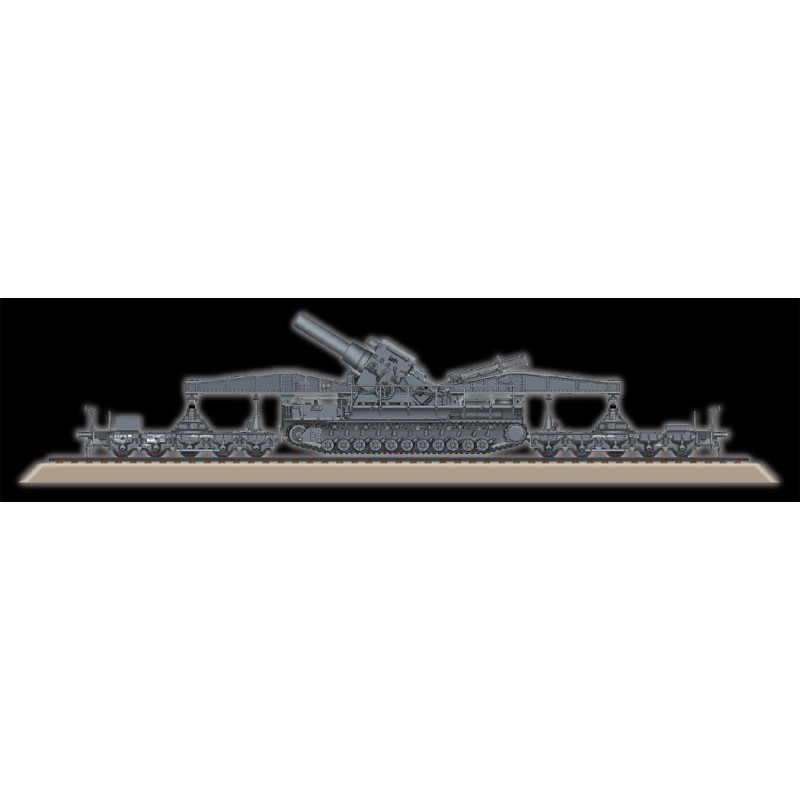 Plastiktankmodell Deutsch Karl-Geraet 040/041 auf der Eisenbahn 1/72 | Scientific-MHD