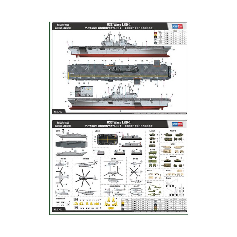 Plastikboot Modell Porte A. USS WASP LHD-1 1/700 | Scientific-MHD