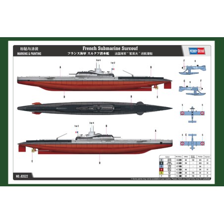 Plastikbootmodell S. M. Français Le Surcouf1/350 | Scientific-MHD Plastikbootmodell S. M. Français Le Surcouf1/350 | Scientific-MHD