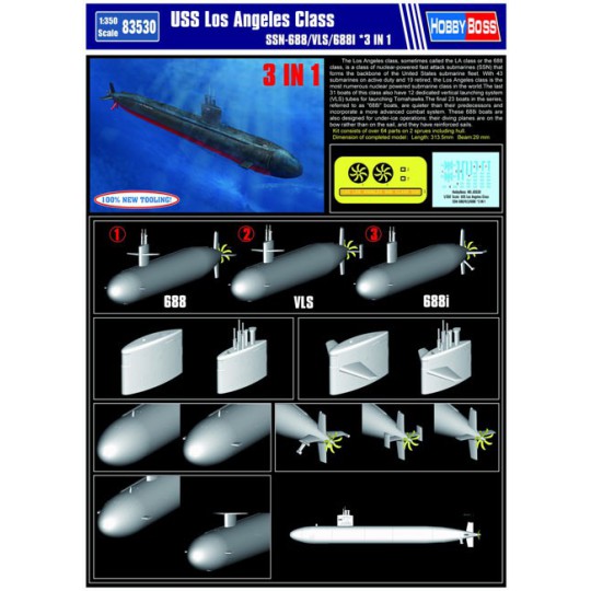 USS Los Angeles SSN-688 1/350 Plastikbootmodell | Scientific-MHD