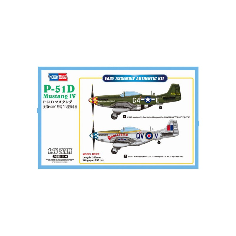 P-51d Mustang IV 1/48 Kunststoffebene Modell | Scientific-MHD