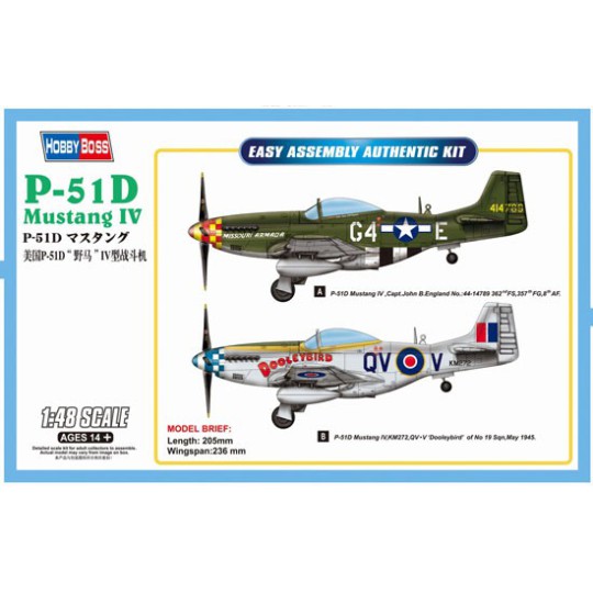 P-51d Mustang IV 1/48 Kunststoffebene Modell P-51d Mustang IV 1/48 Kunststoffebene Modell | Scientific-MHD