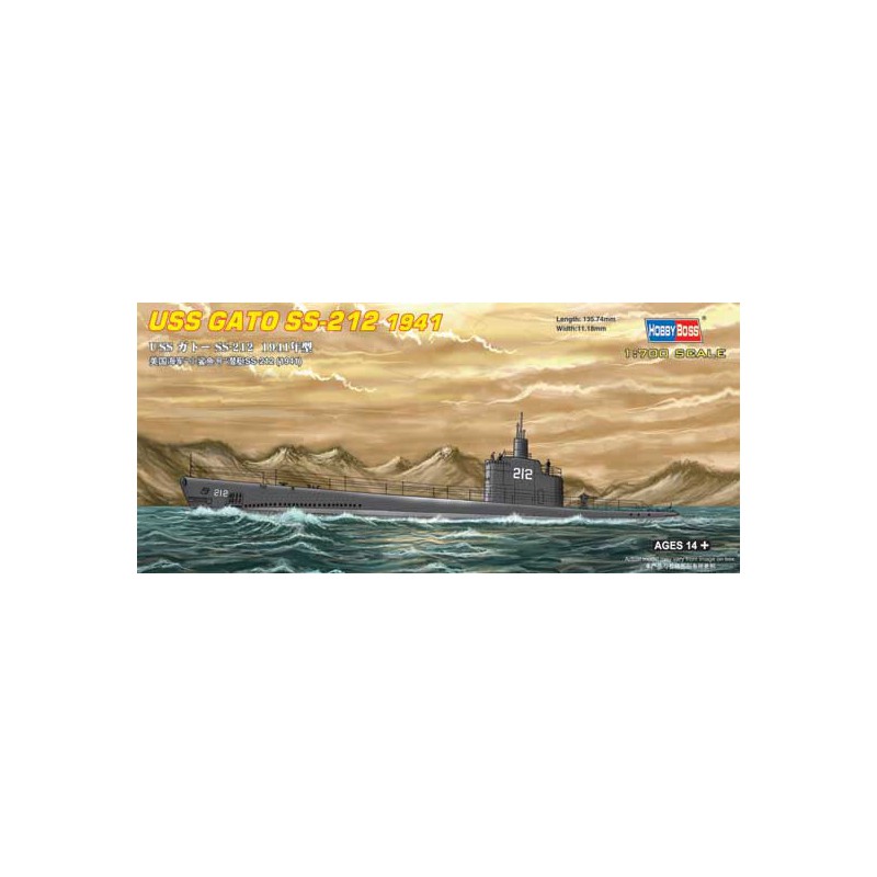 USS SS-212 GATO 1941 1/700 Plastikbootmodell | Scientific-MHD