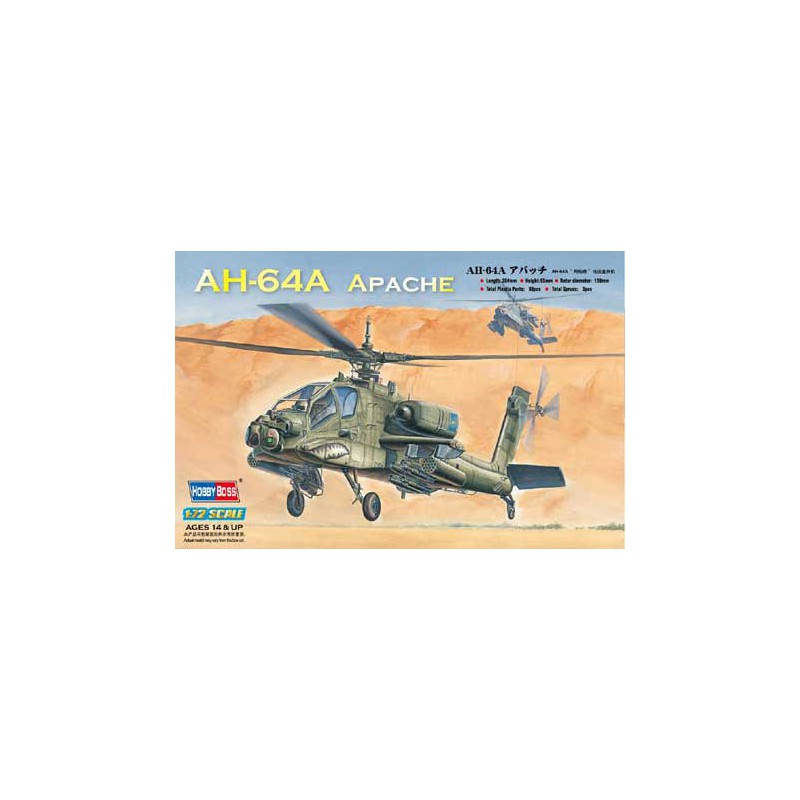 Kunststoffhubschraubermodell AH-64A Apache Hubschrauber 1/72 | Scientific-MHD