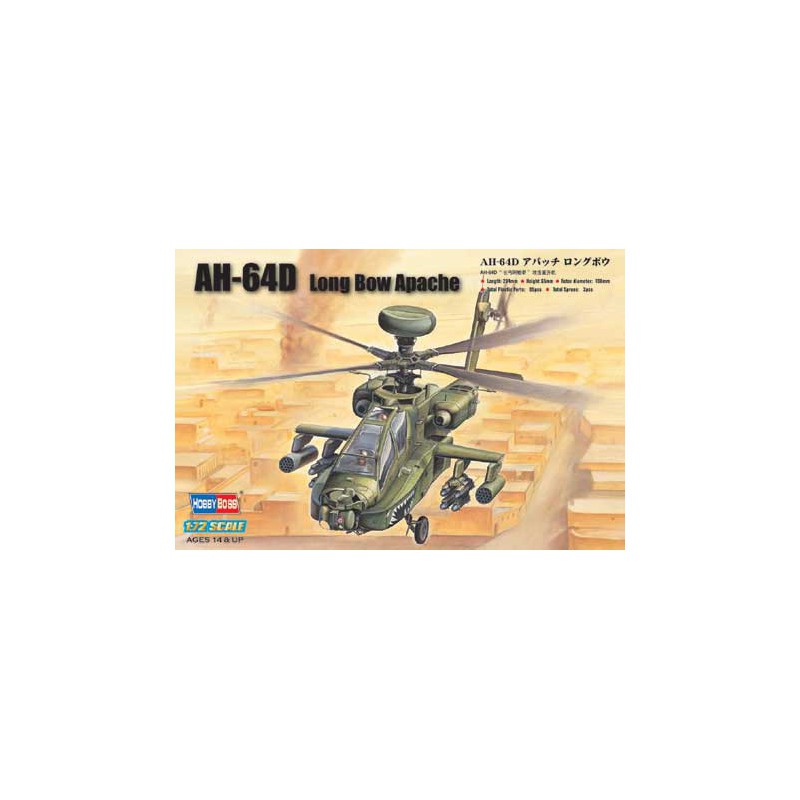 Kunststoffhubschraubermodell AH-64D Apache Helicoptere 1/72 | Scientific-MHD