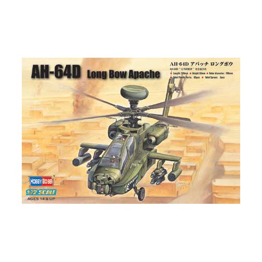 Kunststoffhubschraubermodell AH-64D Apache Helicoptere 1/72 | Scientific-MHD