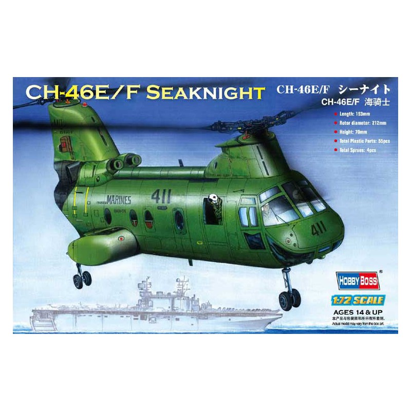 Plastikhubschraubermodell Amerikanisches CH-46F Seaknight 1/72 | Scientific-MHD