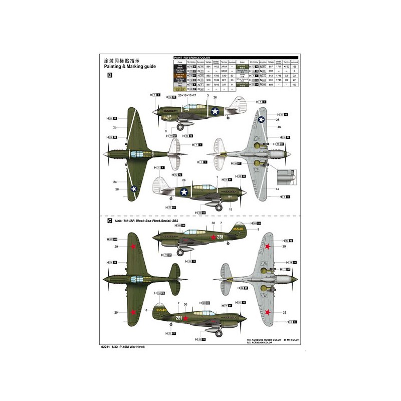 P-40m Plastikflugzeug Modell War Hawk 1/32 | Scientific-MHD