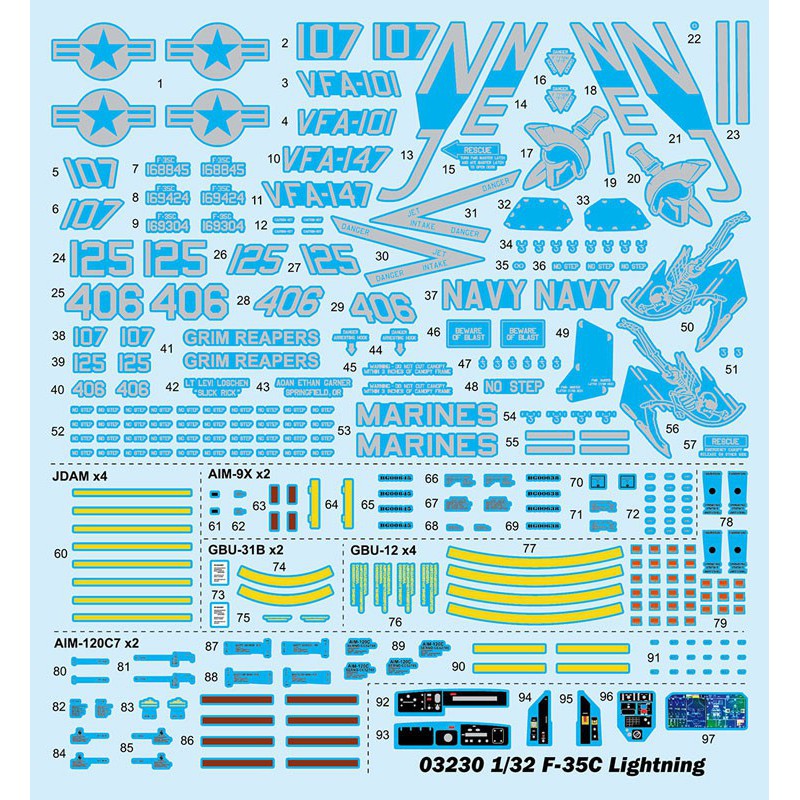 F-35C Lightning 1/32 Flugzeugebene Modell | Scientific-MHD