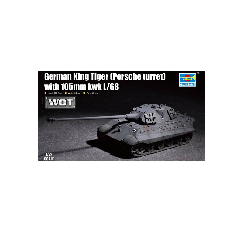 Plastiktankmodell Deutscher König Tiger mit 105 mm KWK L/68 1/72 | Scientific-MHD