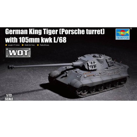 Plastiktankmodell Deutscher König Tiger mit 105 mm KWK L/68 1/72 | Scientific-MHD Plastiktankmodell Deutscher König Tiger mit 105 mm KWK L/68 1/72 | Scientific-MHD