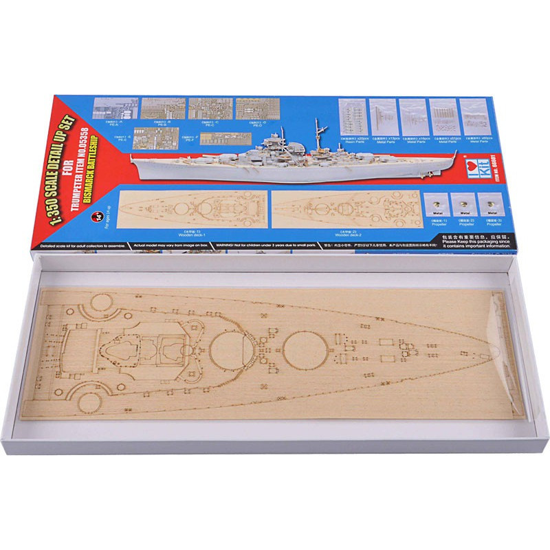 Plastikbootmodell Kit Superdetailing Bismarck 95T05358 | Scientific-MHD