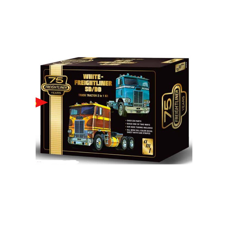 Weißer Freightliner 2-in-1 1/25 Plastik-LKW-Modell | Scientific-MHD