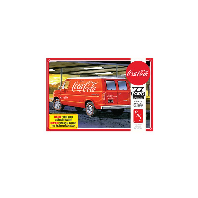 Kunststoffauto Modell 1977 Ford Van Coca-Cola 1/25 | Scientific-MHD