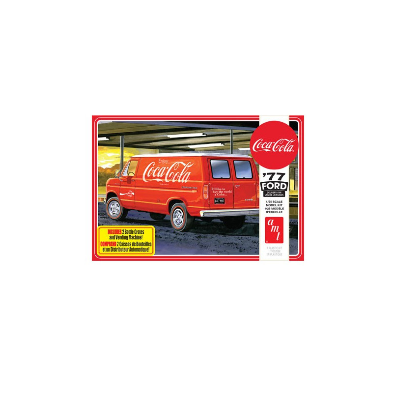 Kunststoffauto Modell 1977 Ford Van Coca-Cola 1/25 | Scientific-MHD