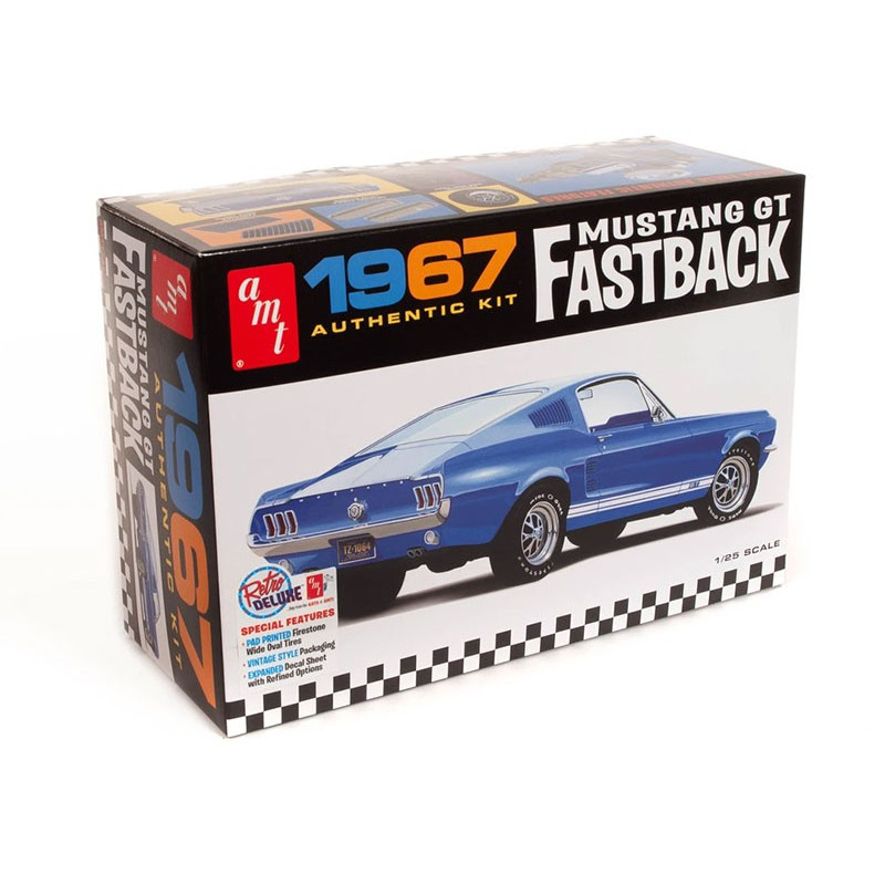 Kunststoffauto Modell 1967 Ford Mustang GT Fastback 1:25 | Scientific-MHD