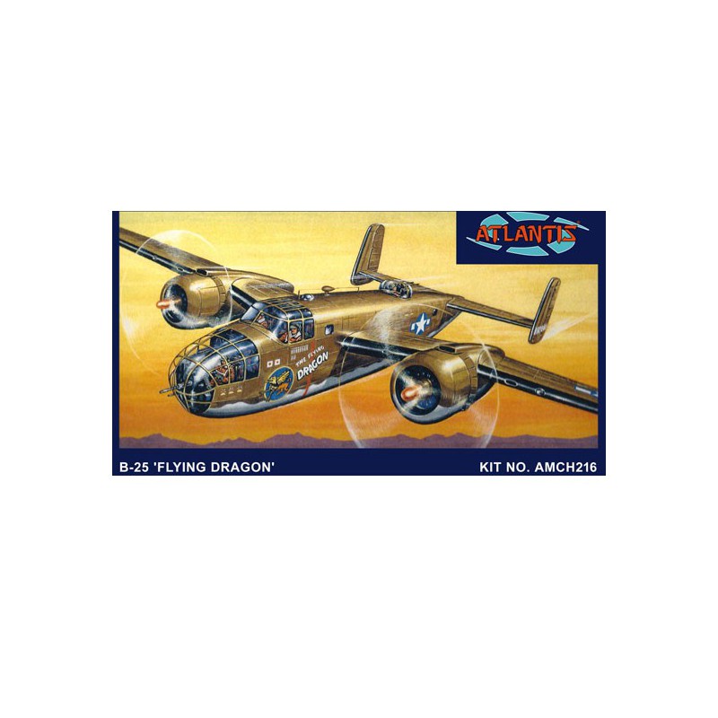 Plastikflugzeug Modell B-25 Flying Dragon mit Drehständer 1/64 | Scientific-MHD